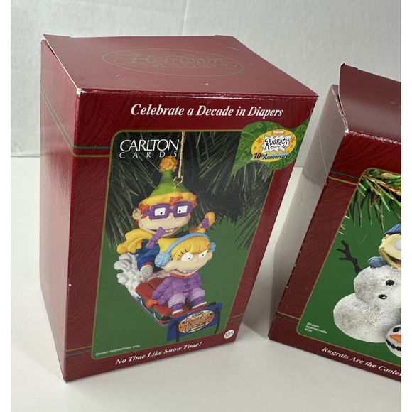 3 Rugrats Christmas Ornaments Tommy Chuckie Angelica Holiday Carlton Cards - Picture 2 of 16